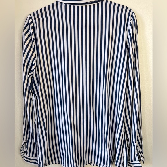 FDJ blouse stripes navy size 8 medium - Picture 7 of 8